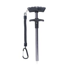 Disaccoppiatore in lega di alluminio a forma di T per amo da pesca, attrezzatura per la pesca in mare, 24 x 7,5 cm, specifiche: grigio + corda a molla
