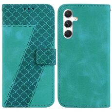 Custodia per telefono in pelle goffrata a forma di 7 per Samsung Galaxy S24 5G (verde)