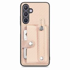 Per Samsung Galaxy S24+ 5G Polsino Cavalletto Portafoglio Custodia posteriore per telefono con coltello per attrezzi(Kaki)