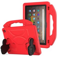 Per Amazon Kindle Fire HD10 2021 Custodia per tablet antiurto EVA con staffa per pollice(Rosso)