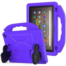 Custodia per tablet antiurto EVA con staffa per pollice per Amazon Kindle Fire HD10 2021 (viola)
