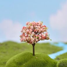 Micro ornamenti paesaggistici alberi di Natale simulati accessori succulenti materiali, stile: fiore di prugna rosa