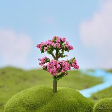 Micro ornamenti paesaggistici alberi di Natale simulati accessori succulenti materiali, stile: fiori rossi sfondo verde