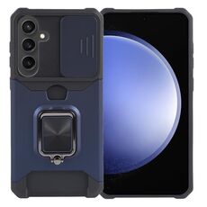 Per Samsung Galaxy S24+ 5G Camera Shield Card Slot PC+TPU Custodia per telefono (Blu)