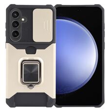Per Samsung Galaxy S24+ 5G Camera Shield Card Slot PC+TPU Custodia per telefono (Oro)