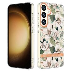 Per Samsung Galaxy S24 5G Custodia per telefono in TPU IMD serie Fiori e piante (Gardenia verde)