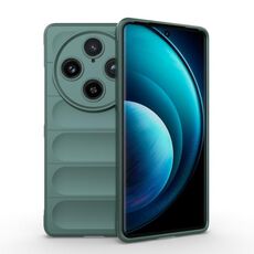 Per vivo X100 Pro 5G Magic Shield TPU + custodia per telefono in flanella (verde scuro)