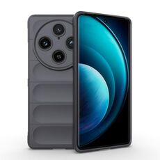 Per vivo X100 Pro 5G Magic Shield TPU + custodia per telefono in flanella (grigio scuro)