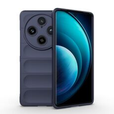 Per vivo X100 Pro 5G Magic Shield TPU + custodia per telefono in flanella (blu scuro)