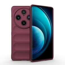 Per vivo X100 Pro 5G Magic Shield TPU + custodia per telefono in flanella (vino rosso)