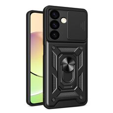 Per Samsung Galaxy S24+ 5G Cover scorrevole per fotocamera Design TPU + Custodia per PC (Nero)