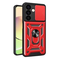 Per Samsung Galaxy S24+ 5G Cover per fotocamera scorrevole Design TPU+Custodia per telefono PC(Rosso)