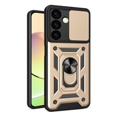 Per Samsung Galaxy S24+ 5G Cover per fotocamera scorrevole Design TPU + Custodia per PC (Oro)
