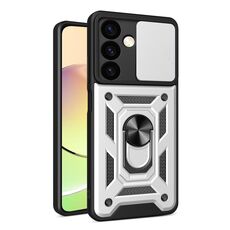 Per Samsung Galaxy S24+ 5G Cover scorrevole per fotocamera Design TPU+Custodia per telefono PC (Argento)