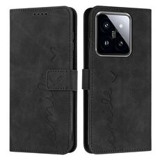 Per Xiaomi 14 pro Custodia per telefono in pelle goffrata Skin Feel Heart con cordino lungo (nero)