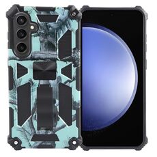 Per Samsung Galaxy S23 FE 5G Camouflage Armor Kickstand TPU + Custodia magnetica per PC (verde menta)
