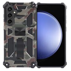 Per Samsung Galaxy S24 5G Camouflage Armor Kickstand TPU + Custodia magnetica per PC (verde militare)