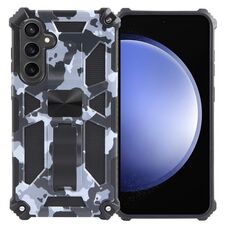 Per Samsung Galaxy S24 5G Camouflage Armor Kickstand TPU + Custodia magnetica per PC (grigio)