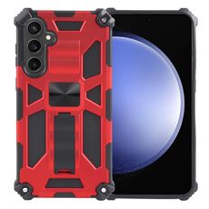 Per Samsung Galaxy S23 FE 5G Armor antiurto TPU + custodia magnetica per PC con supporto (rosso)
