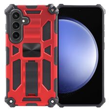 Per Samsung Galaxy S24 5G Armor antiurto TPU + custodia magnetica per PC con supporto (rosso)