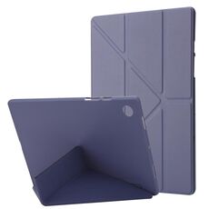 Custodia per tablet in pelle multi-piega con deformazione in TPU per Samsung Galaxy Tab A9+ (grigio lavanda)