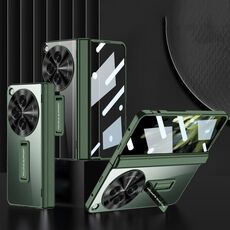 Per OPPO Find N3 / OnePlus Open GKK Custodia per telefono antiurto con cerniera magnetica integrata (verde)