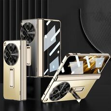 Per OPPO Find N3 / OnePlus Open GKK Custodia per telefono antiurto con cerniera magnetica integrata (Oro)