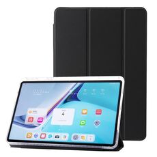Per Huawei Matepad 11 2021/2023 Custodia tablet in pelle tripla in acrilico trasparente (nero)