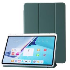 Custodia per tablet in pelle tripla acrilica trasparente per Huawei Matepad 11 2021/2023 (verde scuro)