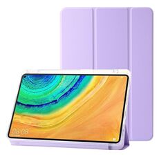 Custodia per tablet in pelle tripla in acrilico trasparente per Huawei Matepad 10.8 (viola)