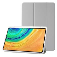 Custodia per tablet in pelle tripla in acrilico trasparente per Huawei Matepad 10.4 (grigio)
