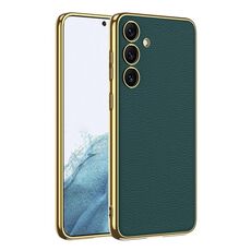 Per Samsung Galaxy S24 5G GKK placcatura TPU + custodia in pelle a copertura totale (verde)
