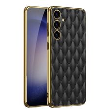Per Samsung Galaxy S24 5G GKK Modello a rombo Galvanotecnica Custodia per telefono in PU semplice (Nero)