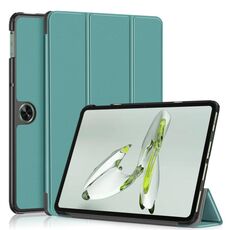 Per OnePlus Pad Go / OPPO Pad Air Custer Tinta unita 3 pieghe Custodia per tablet in pelle intelligente (verde)
