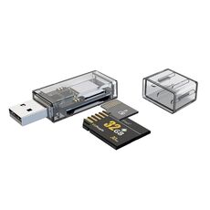 Convertitore OTG da USB a SD/TF Lettore di schede trasparente multifunzione 2 in 1