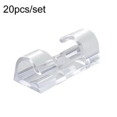 20 pz/set Medio Autoadesivo Organizzatore di Cavi Clip Cavo Dati Fibbia di Allineamento Fisso Morsetti di Stoccaggio Cavo di Rete (Trasparente)