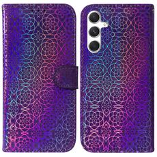 Custodia per telefono in pelle colorata con fibbia magnetica per Samsung Galaxy S24 5G (viola)
