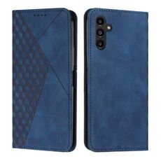 Custodia magnetica in pelle per Samsung Galaxy S24 Diamond Splicing Skin Feel (blu)