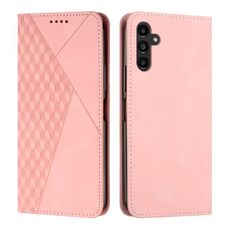Custodia magnetica in pelle per Samsung Galaxy S24 Diamond Splicing Skin Feel (oro rosa)