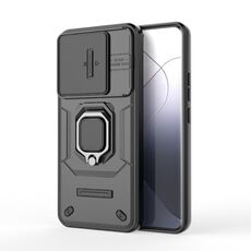 Per Xiaomi 14 Pro 5G Custodia scorrevole Camshield TPU + PC antiurto con supporto (nero)