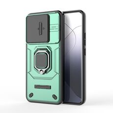 Per Xiaomi 14 Pro 5G Custodia scorrevole Camshield TPU + PC antiurto con supporto (verde)