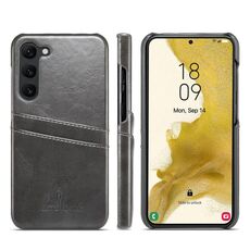 Per Samsung Galaxy S24+ 5G Fierre Shann Custodia in pelle con texture a cera d'olio con slot per schede (Nero)