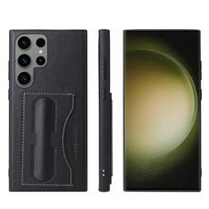 Per Samsung Galaxy S24+ 5G Fierre Shann Custodia protettiva in pelle a copertura totale (Nero)
