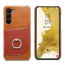 Per Samsung Galaxy S24 5G Fierre Shann Oil Wax Texture Custodia posteriore in vera pelle per telefono (marrone)