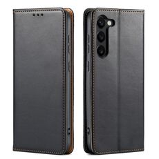Per Samsung Galaxy S24 5G Fierre Shann PU Custodia per telefono in vera pelle con texture (nera)