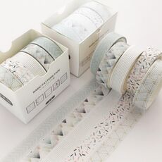 Set di nastri Washi per decorazioni fai-da-te, 5 rotoli/scatola da 3 m, colore: pino