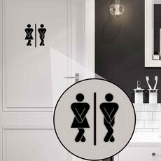 Adesivo per porta sanitaria da uomo e da donna Adesivo in PVC impermeabile antiolio in materiale opaco