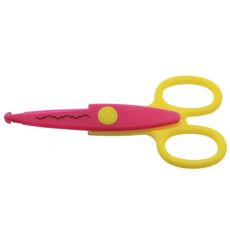 Forbici per pizzo di sicurezza per bambini da 5 pollici Forbici divertenti per asilo Taglierina per album fotografici fai da te, modello: carta postale