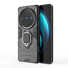 Per vivo X100 Pro 5G Supporto per anello magnetico PC + custodia per telefono TPU (nero)