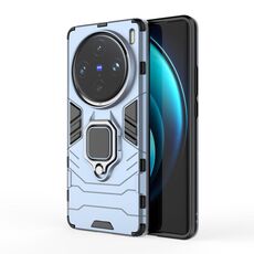 Per vivo X100 Pro 5G Supporto ad anello magnetico per PC + custodia per telefono in TPU (blu navy)